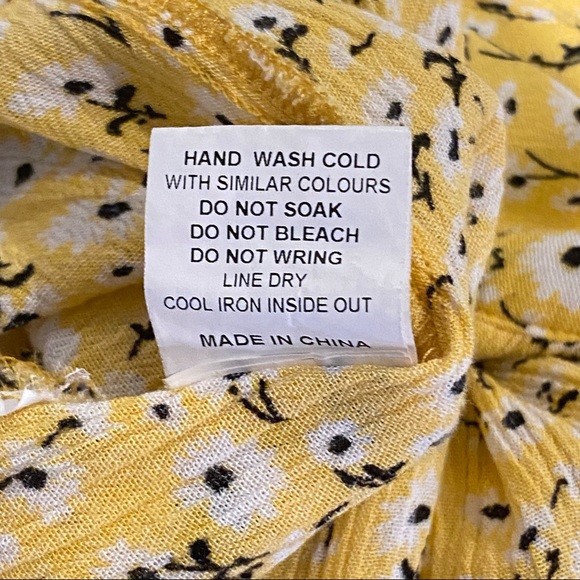 Mooloola Bright Yellow Floral Mini Dress Size 10 - Picture 12 of 12